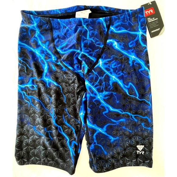 TYR Other - TYR Durafast Lite ILLUME Allover Jammer Men Swim Black Blue Size 32 - $54